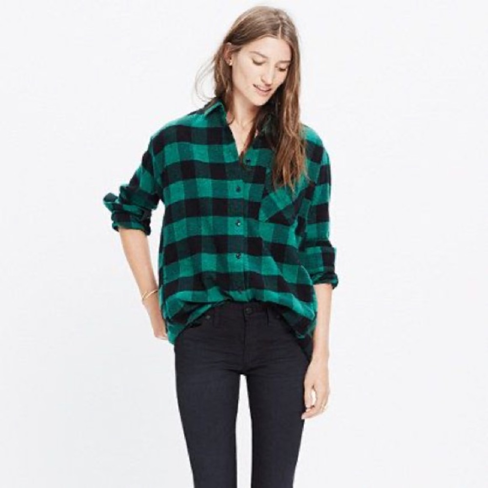 Madewell Sunday flannel in buffalo check